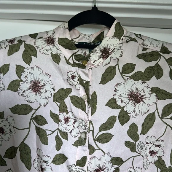 Lauren Ralph Lauren Floral Button-Up Blouse, 2 - Picture 6 of 14